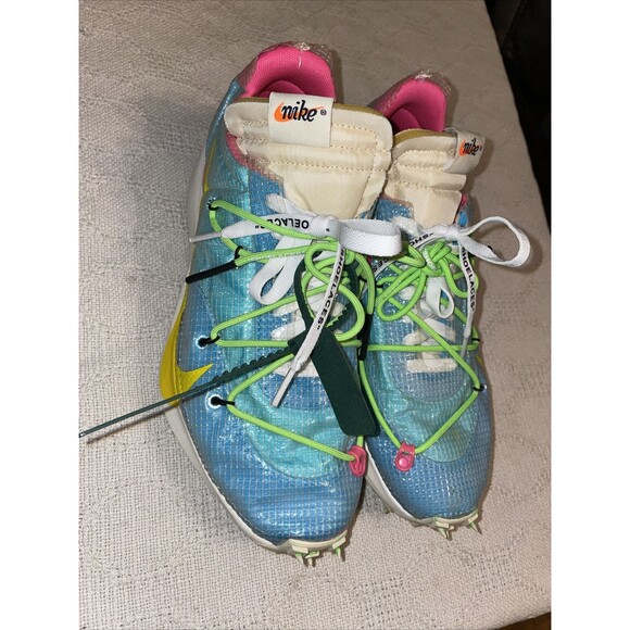 Size 12 M - Nike Off-White x Waffle Racer Vivid Sky Golf Athleisure Activewear - Picture 4 of 12